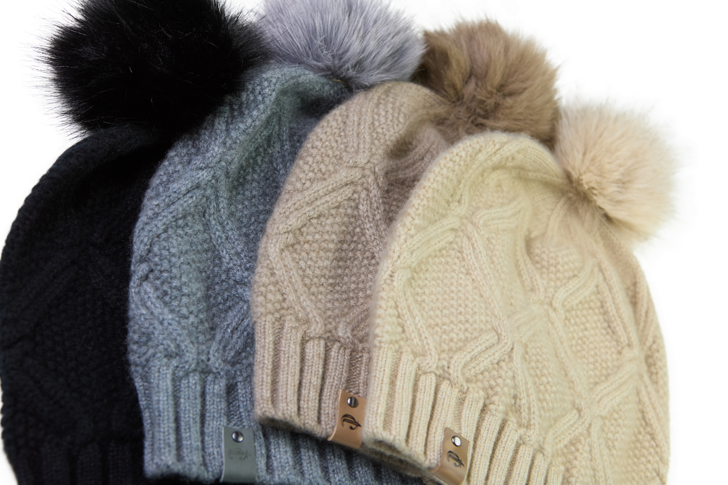 100% Cashmere Pom Pom Hat