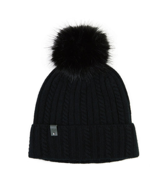 100% Cashmere Pom Pom Hat