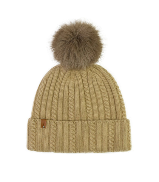 100% Cashmere Pom Pom Hat