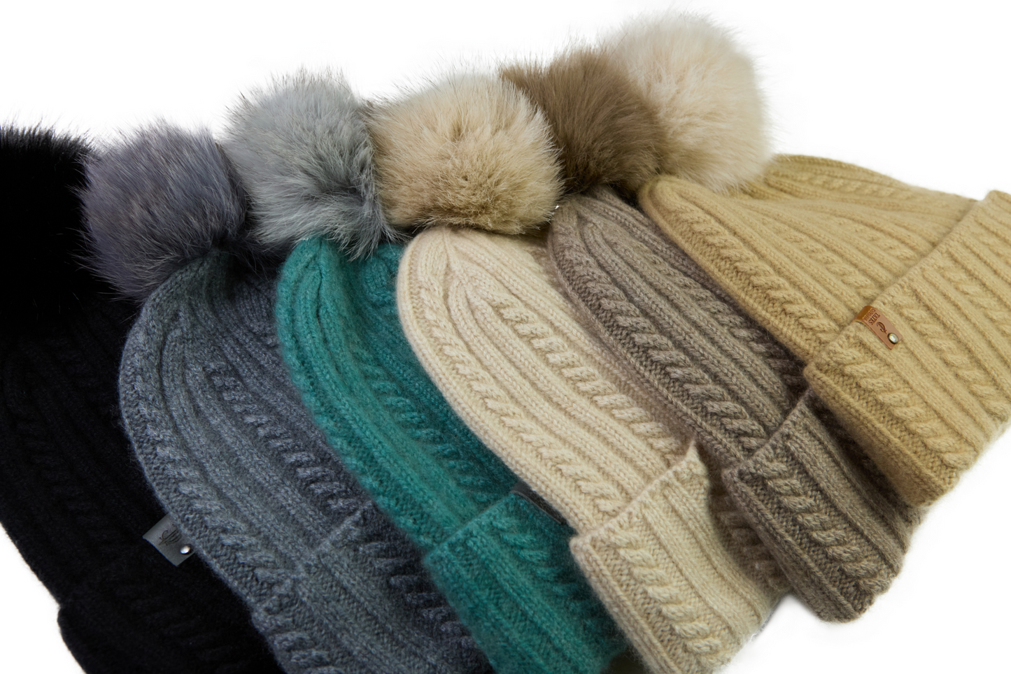 100% Cashmere Pom Pom Hat