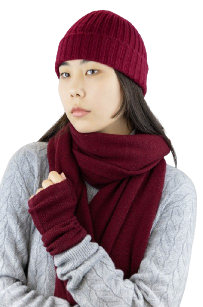 100% Cashmere Unisex Ribbed Hat