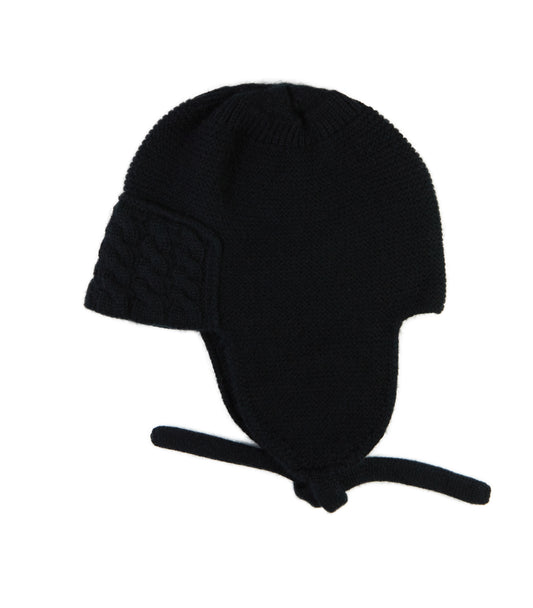 100% Cashmere Honeycomb Earflap Hat