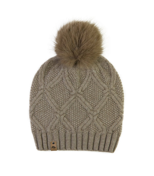 100% Cashmere Pom Pom Hat