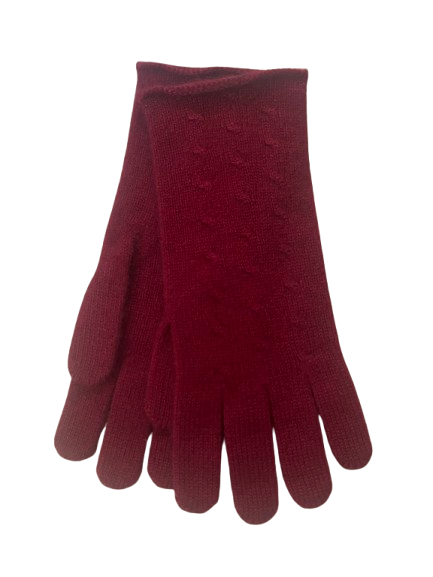 Pure Cashmere Burgundy Gloves