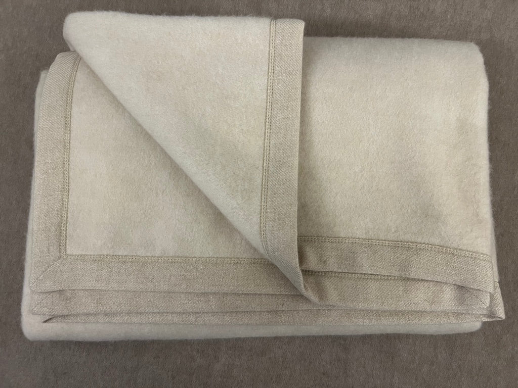 100% Cashmere Blanket Organic Beige