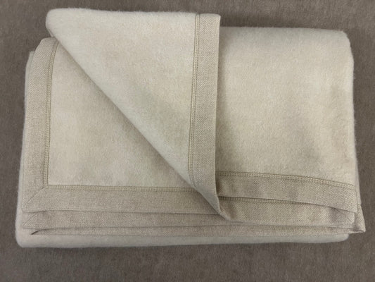100% Cashmere Blanket Organic Beige