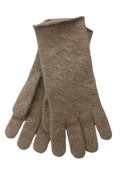 Taupe Pure Cashmere Gloves