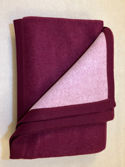 100% Cashmere Blanket Organic Burgundy