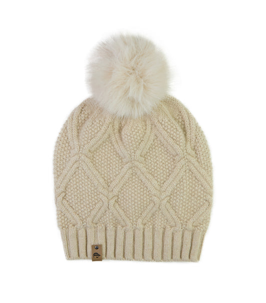 100% Cashmere Pom Pom Hat