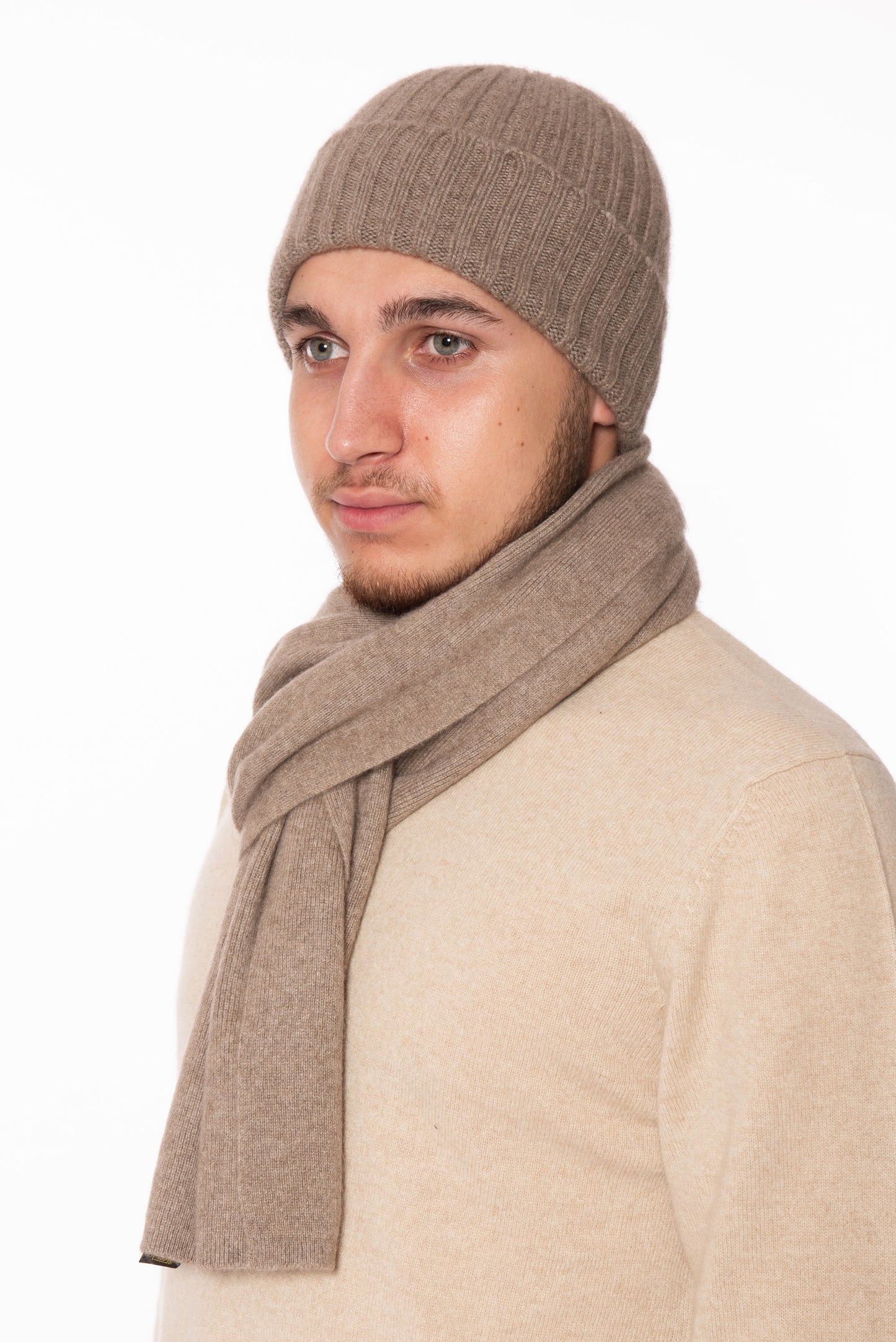 Taupe Pure Cashmere Scarf