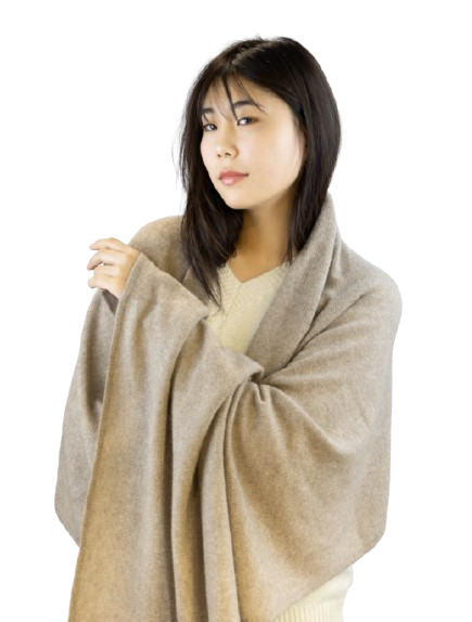 Taupe 100% Cashmere Shawl