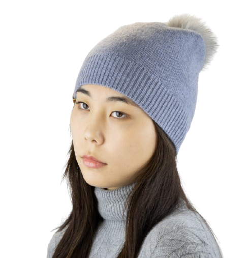 100% Cashmere Pom Pom Hat