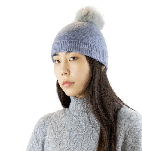 100% Cashmere Pom Pom Hat