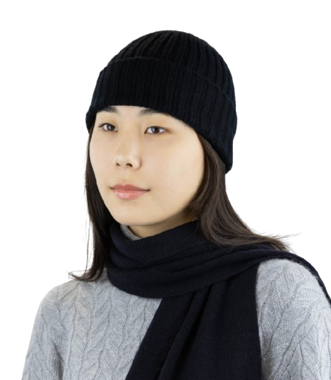 100% Cashmere Chunky Ribbed Hat