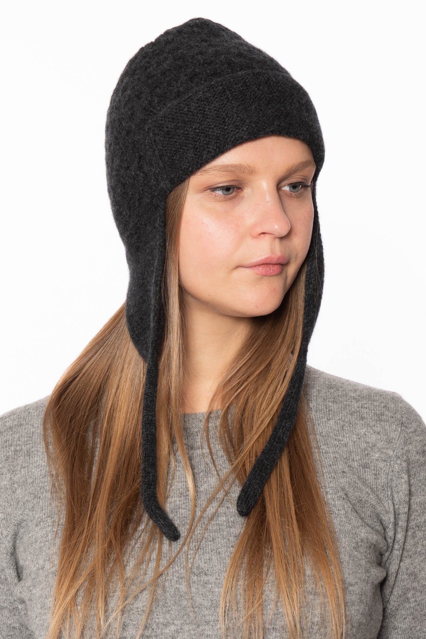 100% Cashmere Honeycomb Earflap Hat